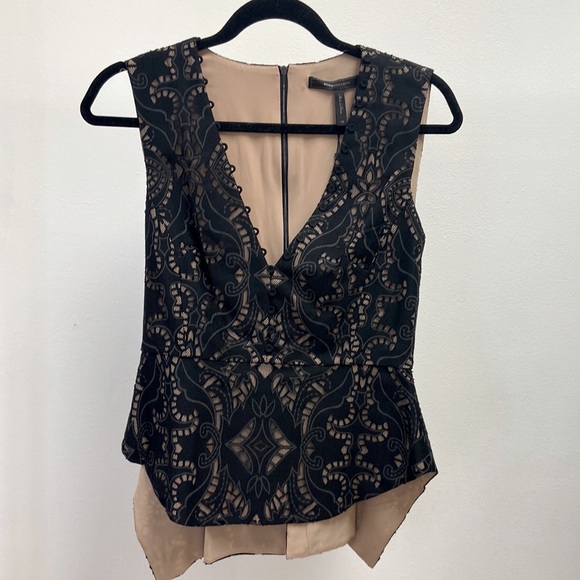 BCBGMAXAZRIA Rena Lace Peplum Top - Picture 3 of 8
